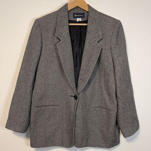 Vintage Requirements Polka Dot Textured Blazer Size 16